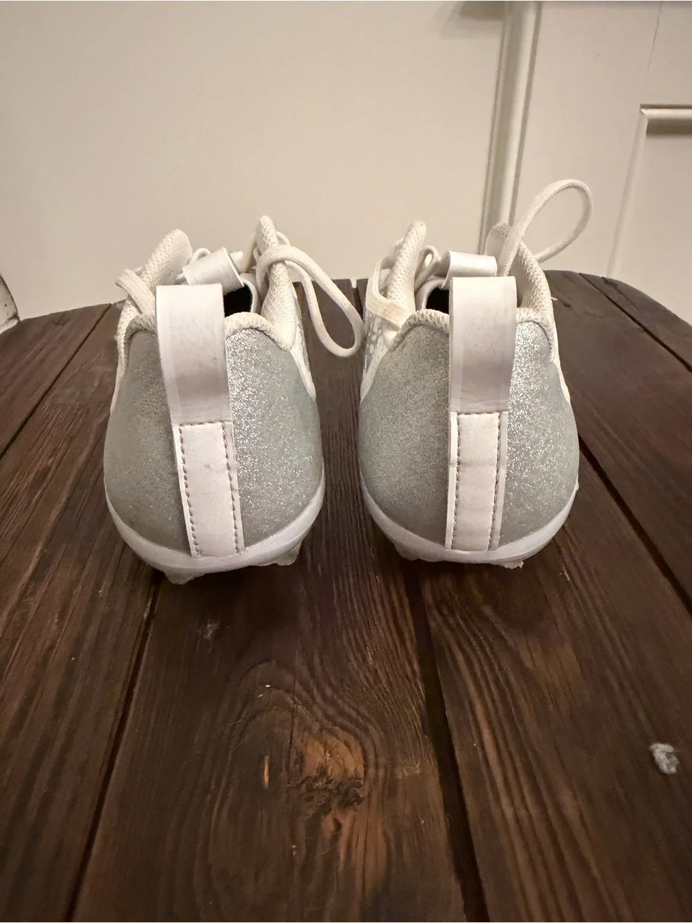Women’s White and Silver Flag Football Cleats
